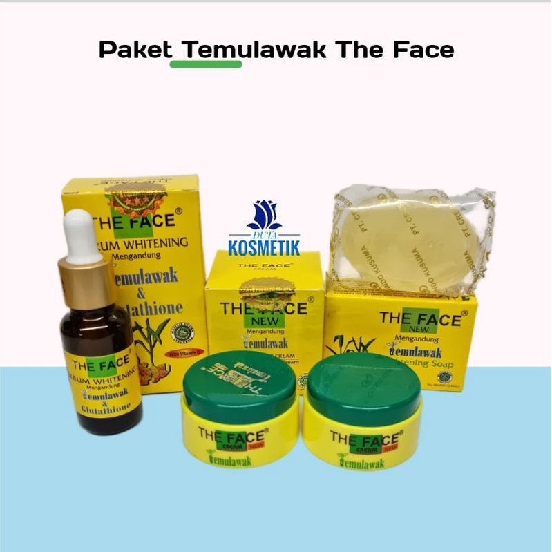 PAKET CREAM TEMULAWAK THE FACE BPOM 4IN1(serum, sabun, cream siang &amp; malam)