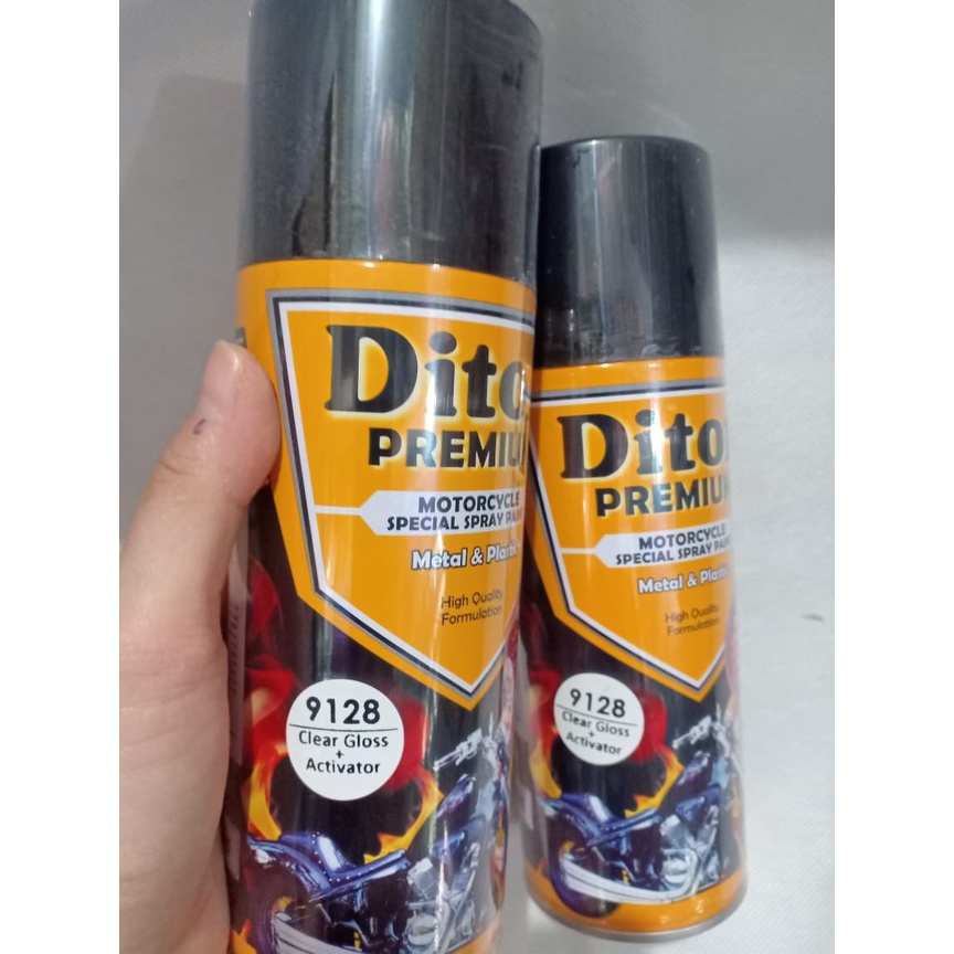 Pilok Pilox Cat Semprot DITON Premium 9128 Clear + Activator / Clear Mengkilap (400cc / 400ml)