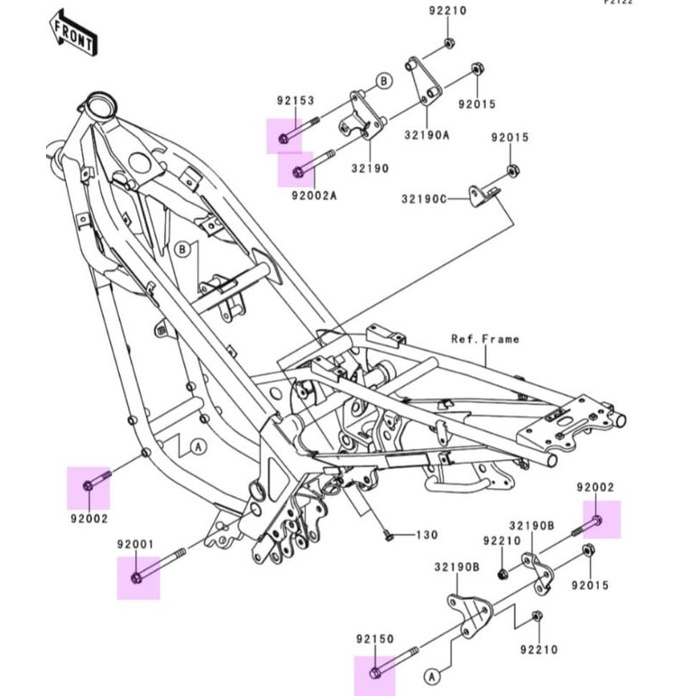 Baut Mounting/Pangkon Mesin Ninja 150 R SS Stainless