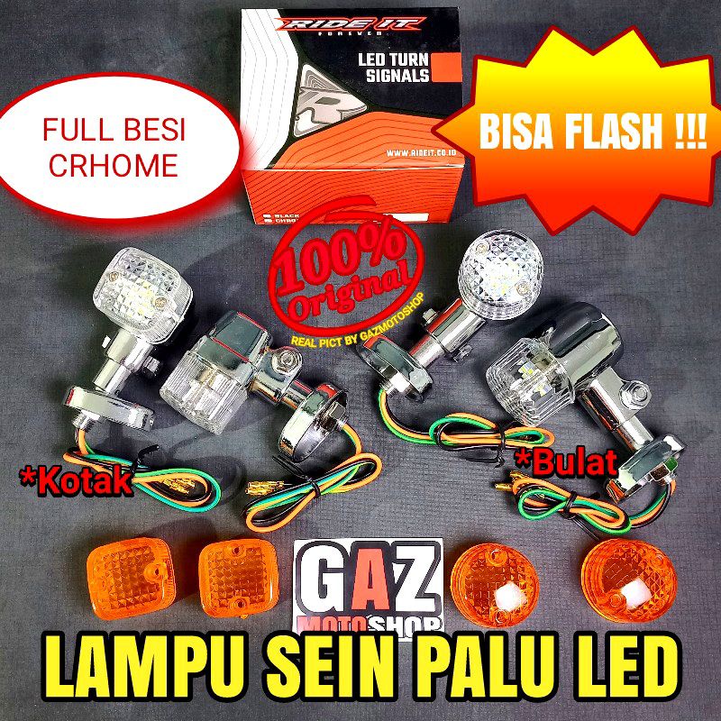 Lampu Sein LED CB Besi Palu Kotak Bulat Reting CB Reteng GL Megapro Tiger Herex