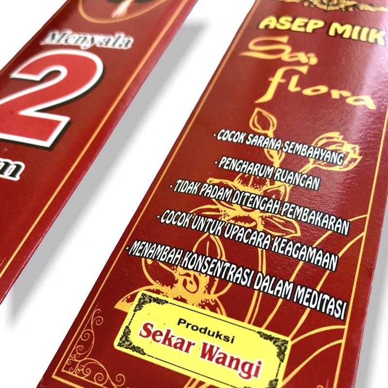 Dupa Hio Jumbo 2 jam Sri sai flora 8 stick 28 cm Abu Dingin Produksi Sekar wangi