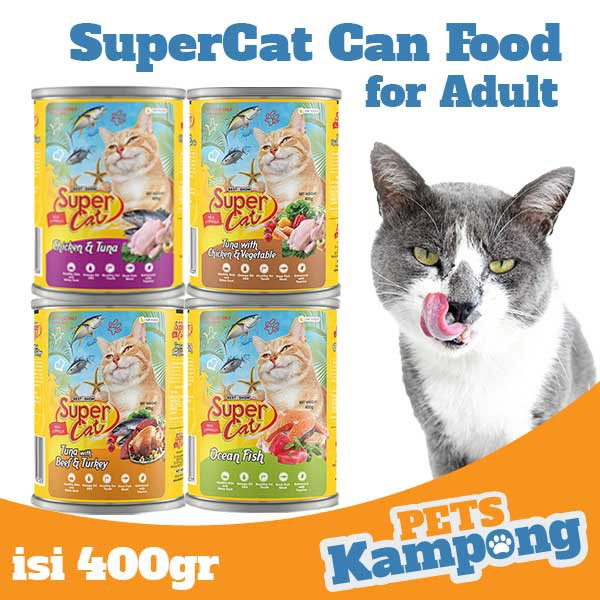 Supercat  - Makanan kucing dewasa kaleng Supercat Adult 400gr