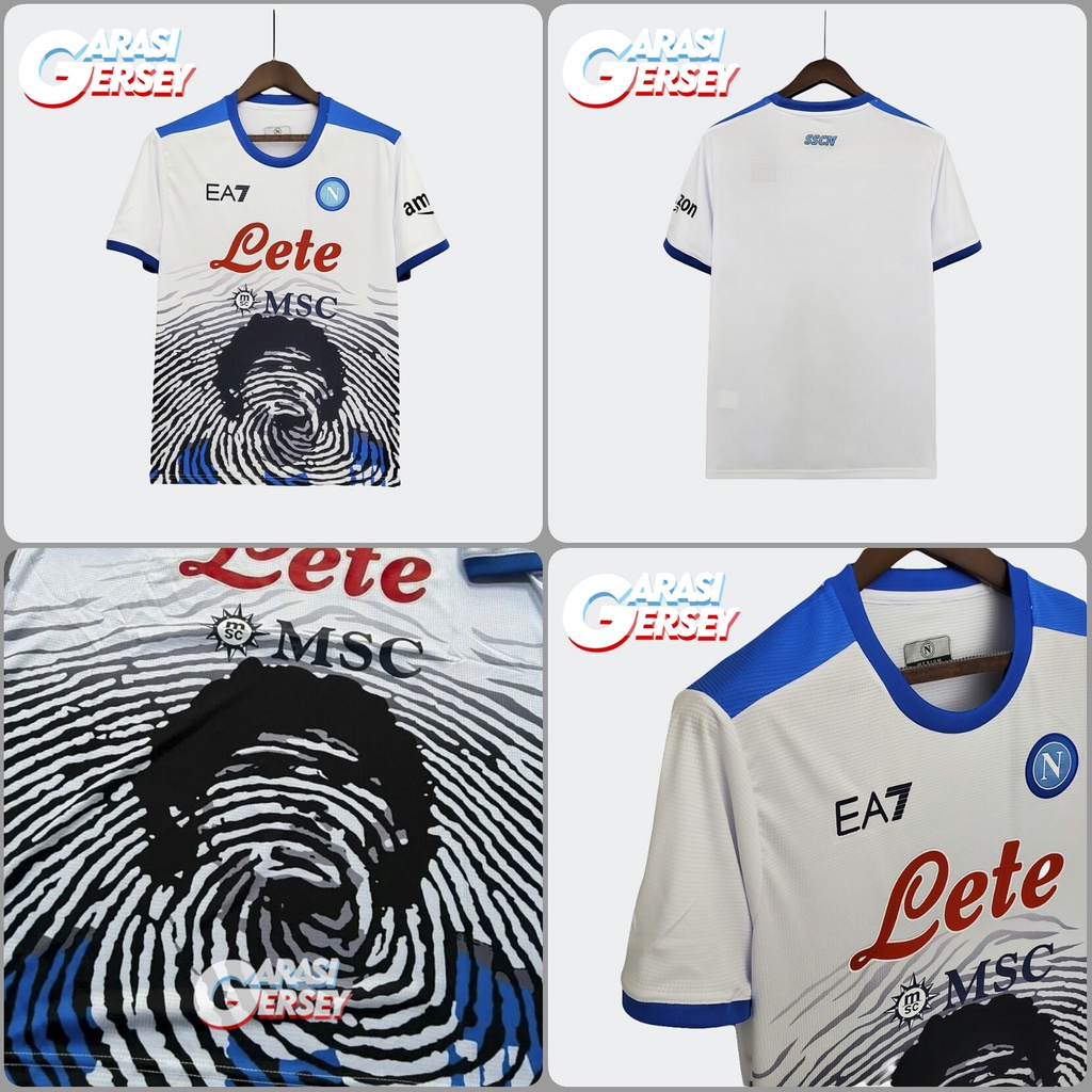 Jersey Sepak Bola Napoli Special Edition Maradona Putih 2021/2022