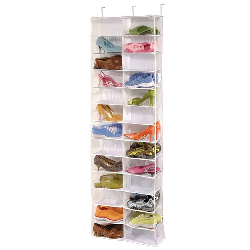 Bayar Di Tempat Shoe Rack Storage Organizer Holder Folding Hanging Door Closet 26 Pocket Shopee Indonesia