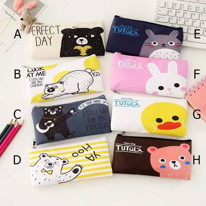 

Tempat Pensil PU Motif Kartun Lucu