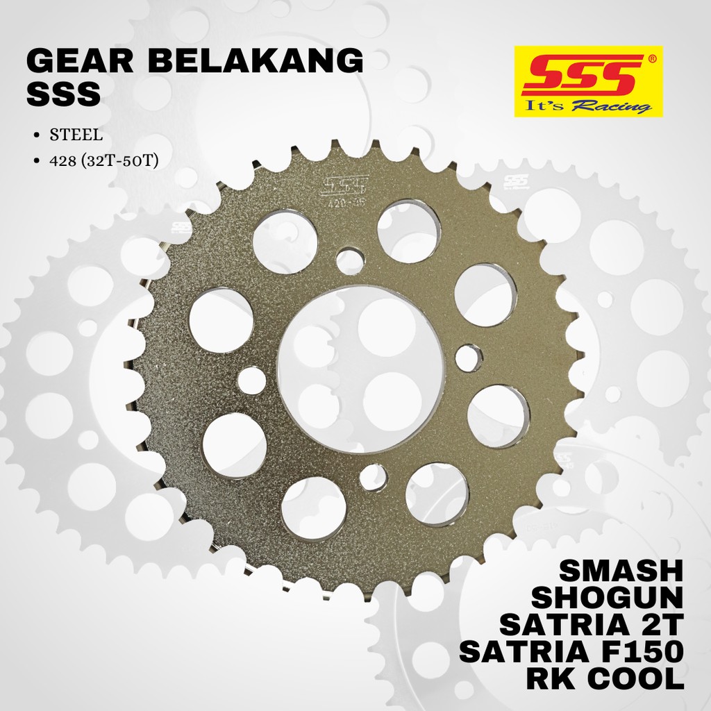 Gear gir suzuki smash shogun satria fu satria 2T sss 428 31 32 33 34 35 36 37 38 39 40 41 42 43 44 45 46 47 48 49 50 STEEL SILVER