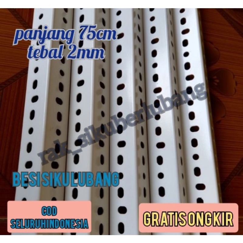 besi siku lubang tebal 2mm 4x4 panjang 75cm