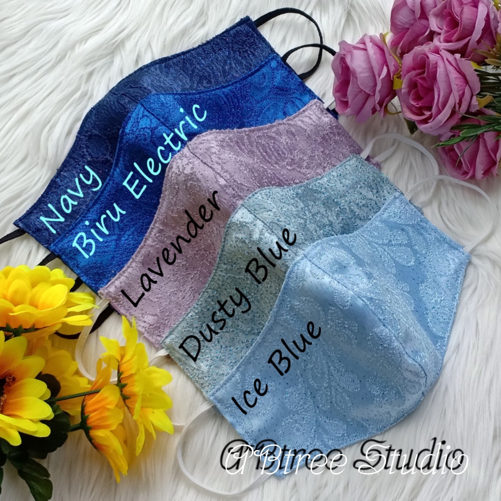 Masker brokat jaguard / embos jaquard / jaguar | masker kain untuk akad nikah kondangan wedding pengantin premium