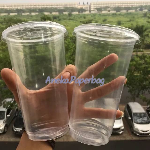 Cup Gelas PP 22oz Tutup Flat | Cup Gelas PP 22oz Tutup Datar Best Seller