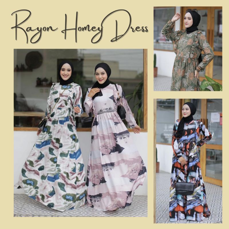HomeyDressRayonViscose|Gamis|Daster|Murah