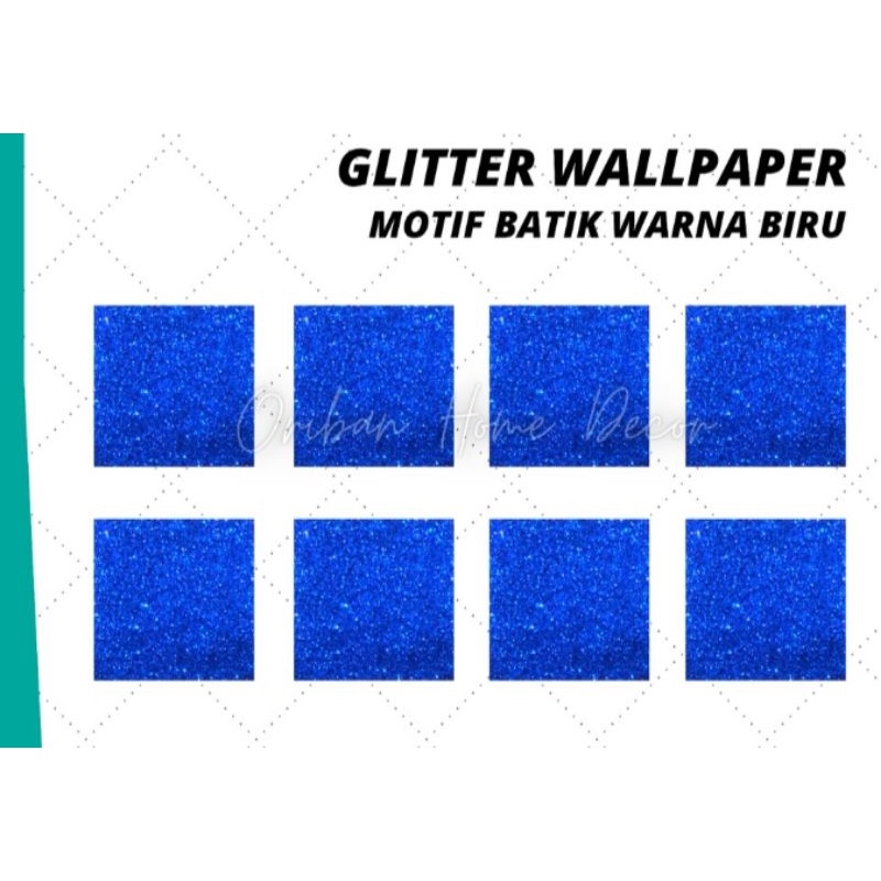 WALLPAPER DINDING 3D MOTIF BATIK VARIAN WARNA 70x70cm-STIKER-BIRU 42PC