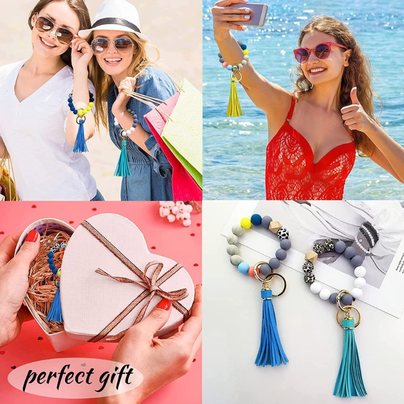 Zzz Manik-Manik Silikon Poligonal Dengan Tali Elastis Untuk Membuat Gantungan Kunci DIY