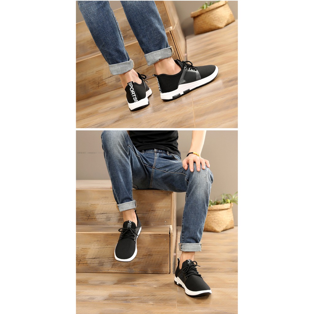 1001 IMPORT SEPATU SNEAKERS PRIA SPORT V TALI  !!! - 3 WARNA