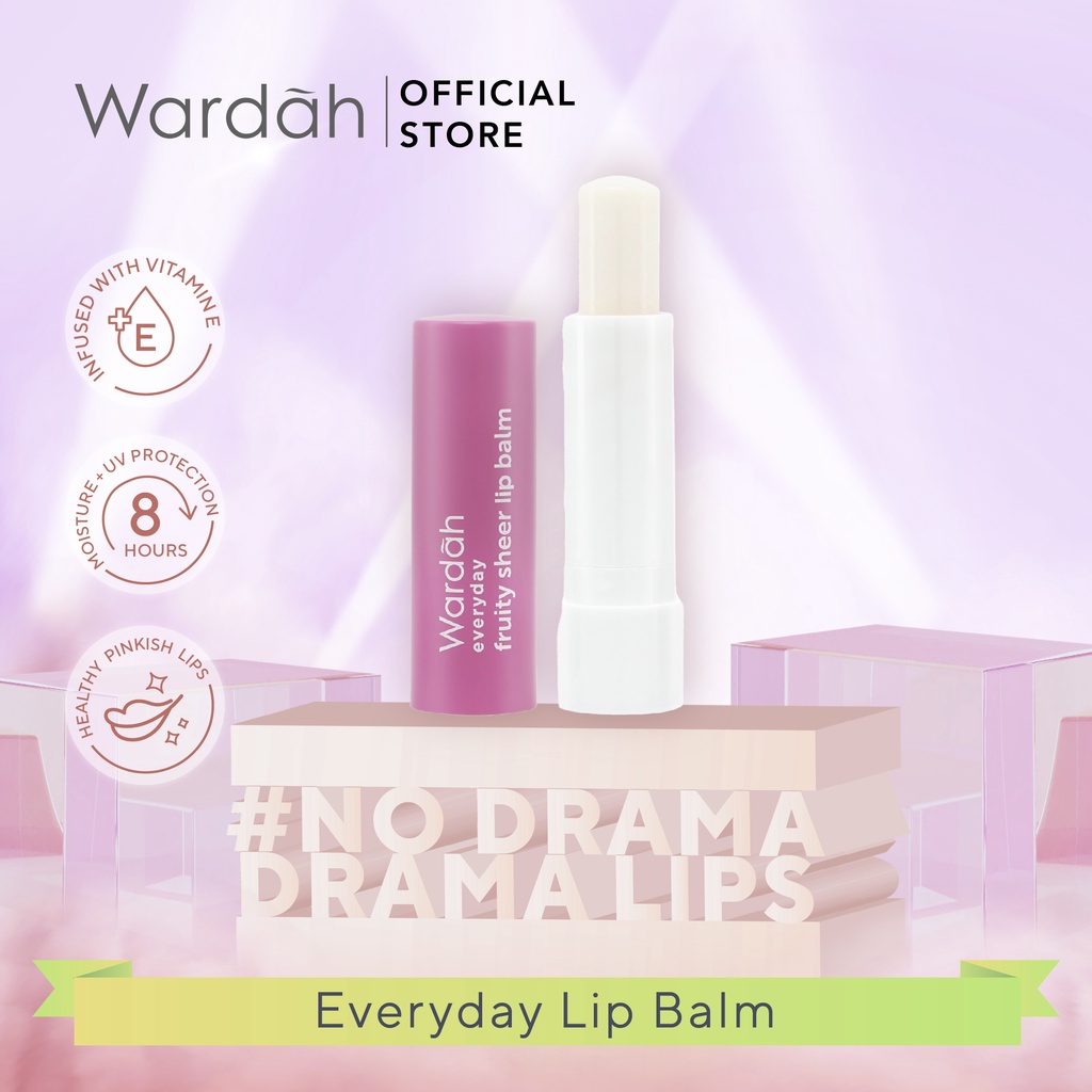 Wardah Everyday Fruity Sheer Lip Balm - Bibir Lembap Sehat Merona  - BISA COD