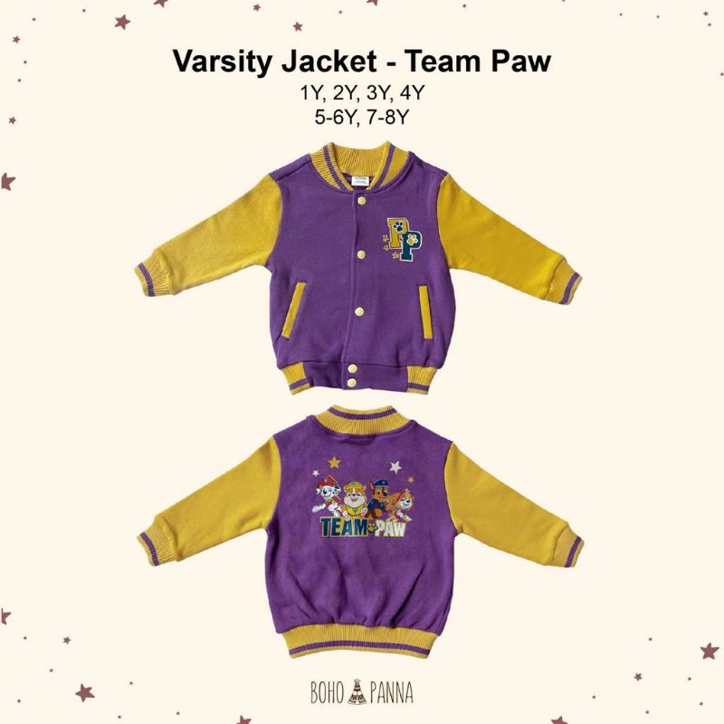 Jaket Bohopanna Varsity Jacket Paw Patrol Anak Balita Cewek Cowok By Lidya Mom And Baby