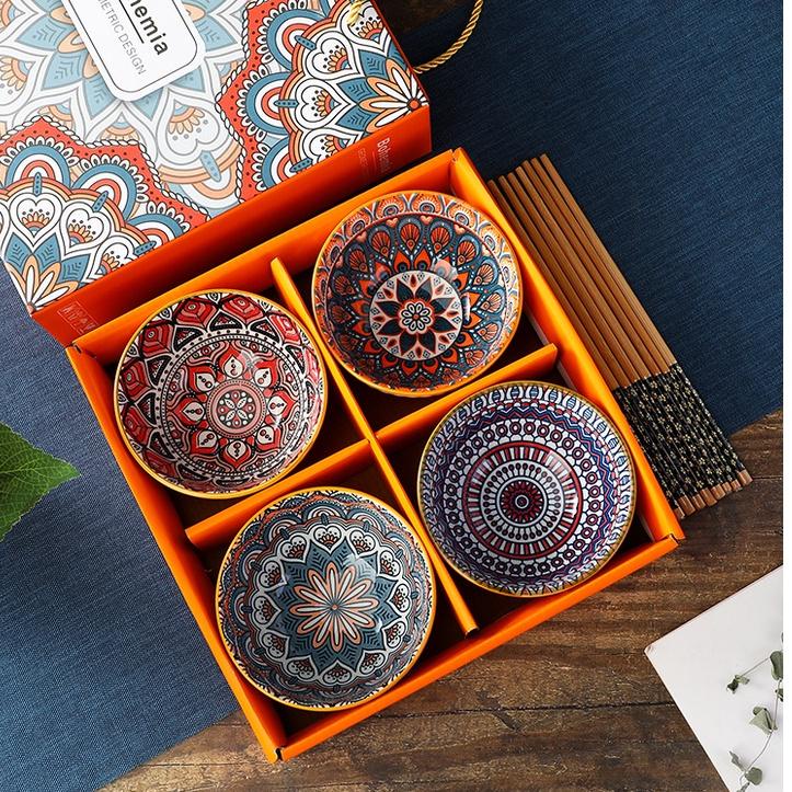 Model Keren.. 【 Terendah】 Mangkok Keramik Set Souvenir Mangkok Set 6 Mangkok Keramik Mangkok Jepang 