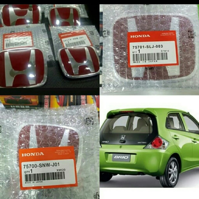 Emblem Logo Depan Dan Belakang Honda Brio Merah
