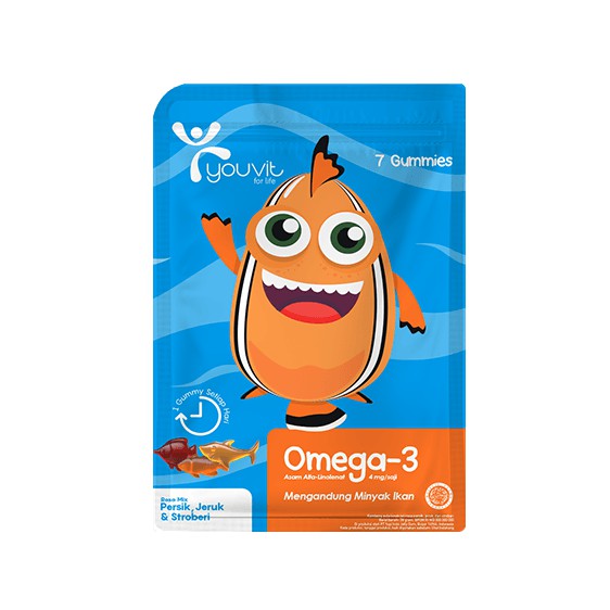 Youvit Gummy Omega - 3 Anak 6 Sachet Isi 42 Gummy