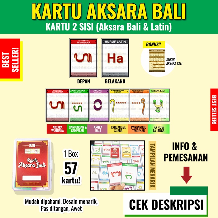 

KARTU AKSARA BALI (FLASH CARD) DASAR