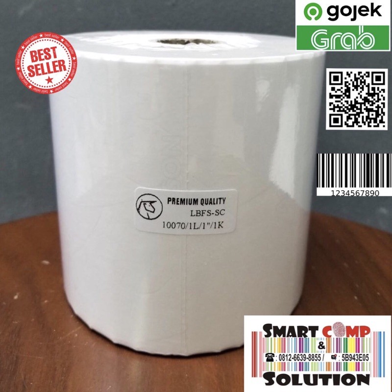 Label Barcode 100x70mm 1Line Isi 1000 Kertas Sticker Semicoated 100x70