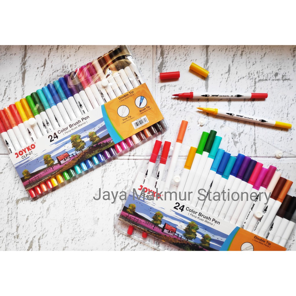 Pen gel kuas color brush pen joyko set 24 warna CLP-07