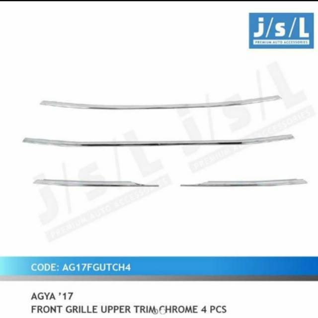 List grill depan atas new Agya 2017/ front grill upper trim chrome jsl