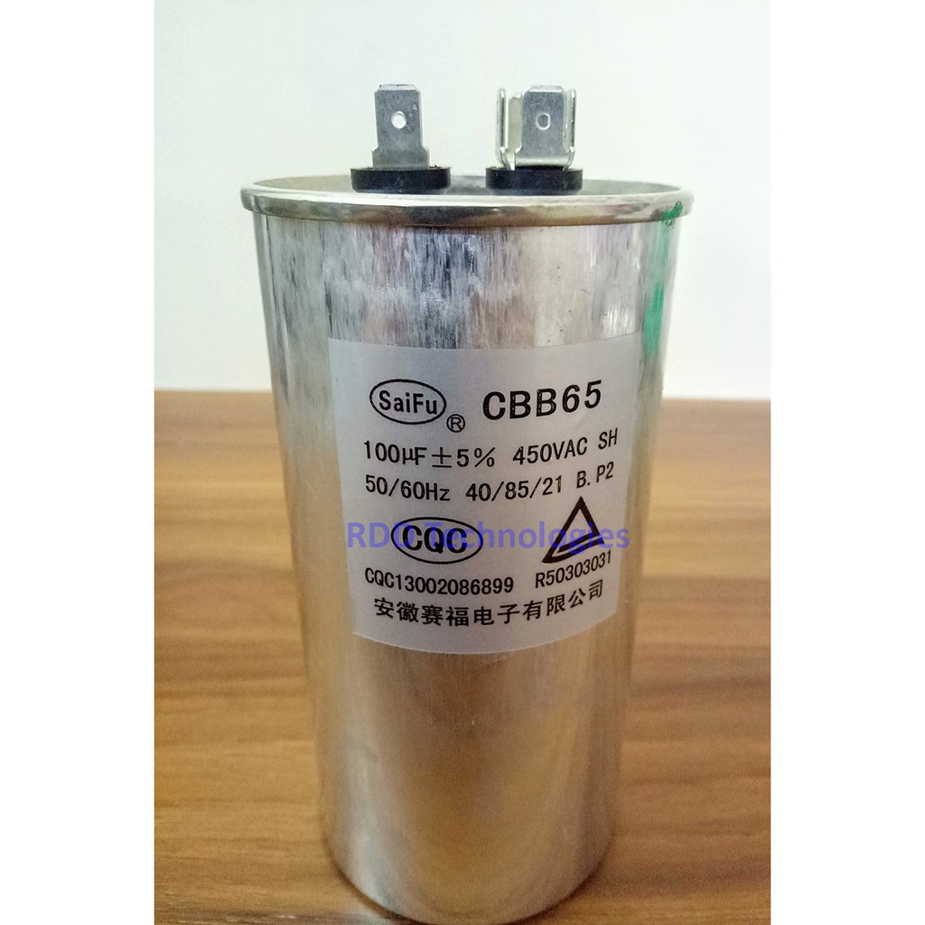 MOTOR CAPACITOR CBB65 100uF/450V