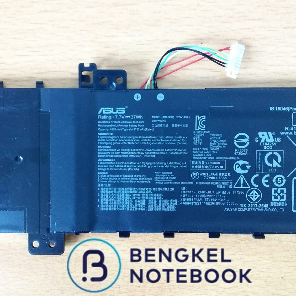 Baterai Asus Vivobook F512FA F512DA-SH31 X512FA X512FB X412FJ C21N1818-1 Original