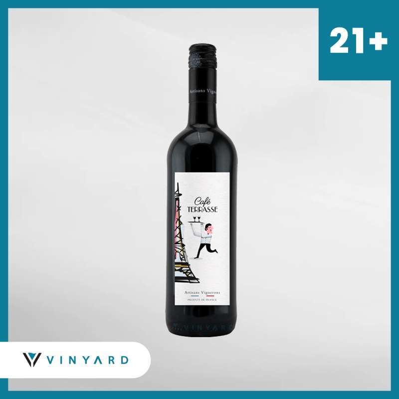 Red Wine Cafe Terrasse Rouge IGP Mediterrance 750 ml ( Original &amp; Resmi By Vinyard )