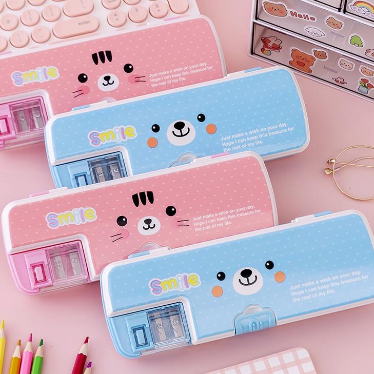 

Top Seller Kotak Pensil Pencil Case Double-Layer Multifungsi Alat Tulis Sekolah Lucu Kapasitas Besar