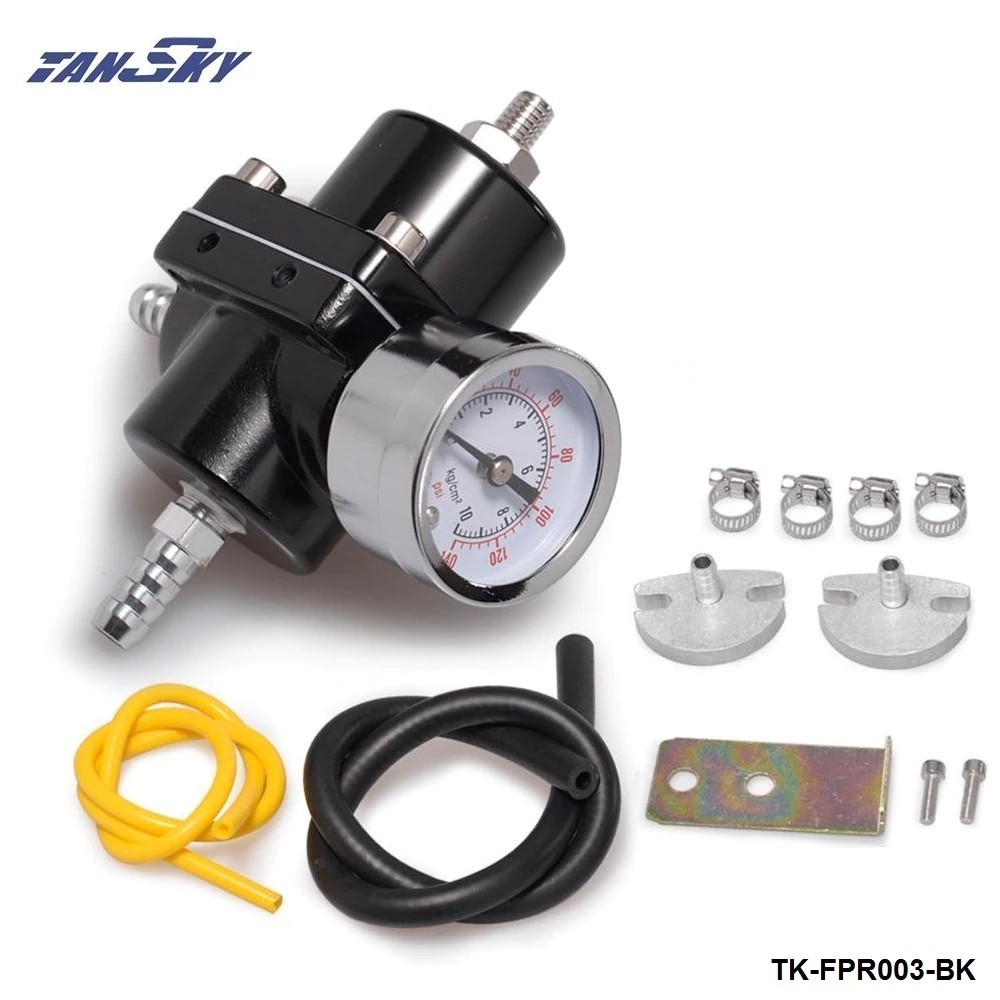 Rxmotor Fuel Pressure Regulator with Gauge 140PSI Adjustable 