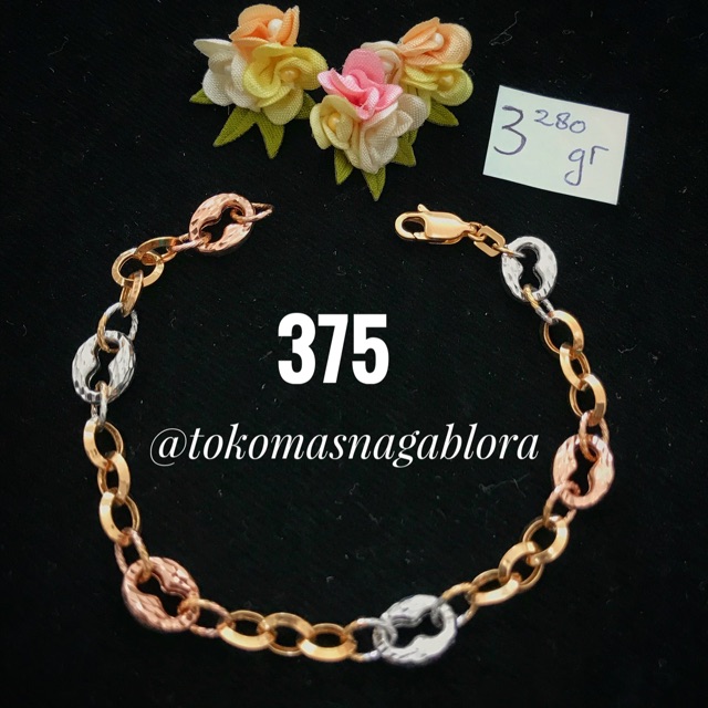 GELANG FANCY EMAS SETENGAH TUA 375