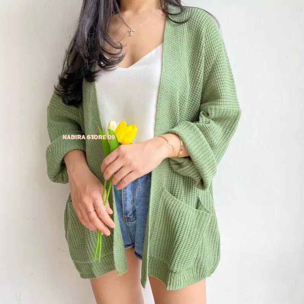 OVERSIZE LAVELLA CARDIGAN RAJUT WANITA TEBAL MURAH