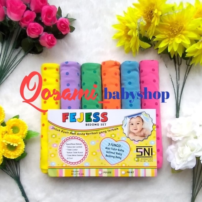 FEJESS isi 6 pcs Bedongan Bayi Volkadot SNI