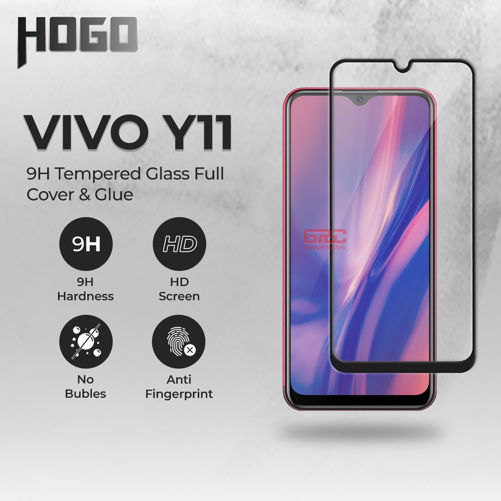 Tempered Glass VIVO Y11 HOGO Full Cover Anti Gores Kaca