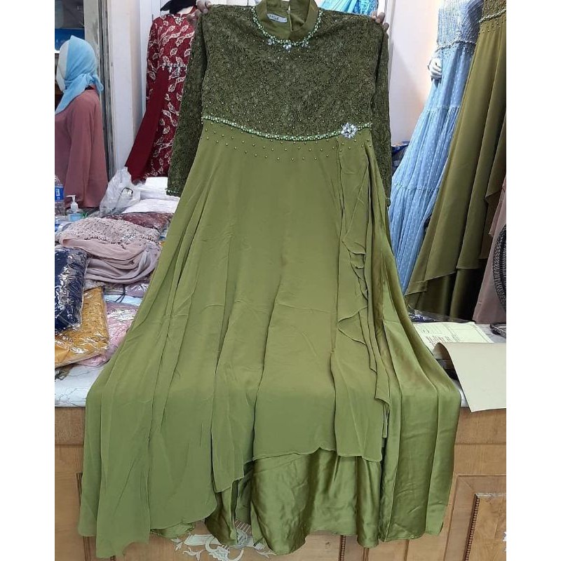 gamis Kayla / gamis pesta murah / gamis pesta cantik / gamis pesta simple