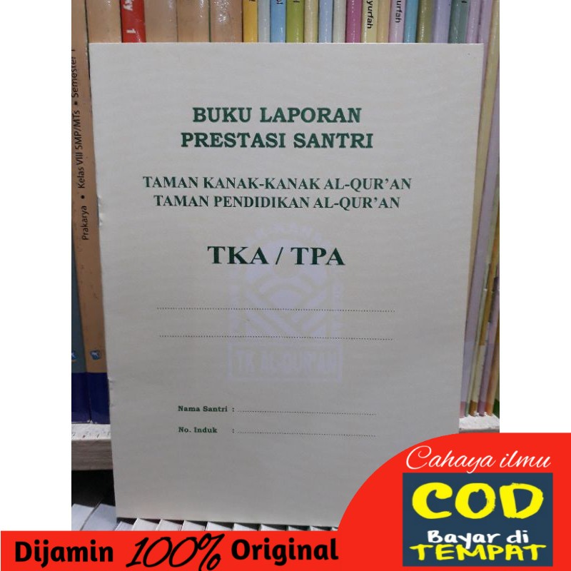 buku laporan prestasi santri TKA/TPA (raport TKA/TPA) kuning