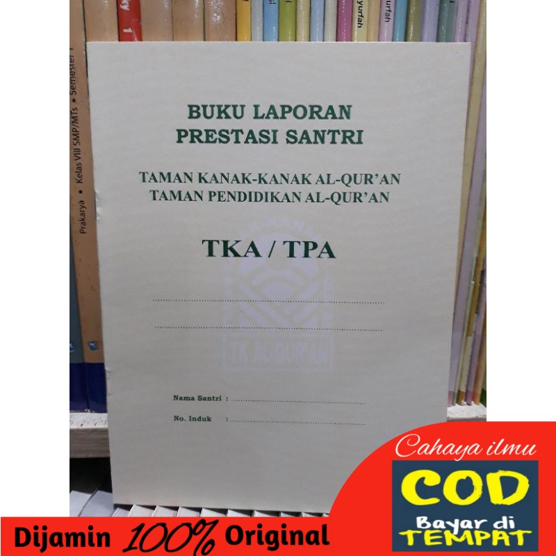 Jual Buku Laporan Prestasi Santri Tka Tpa Raport Tka Tpa Kuning