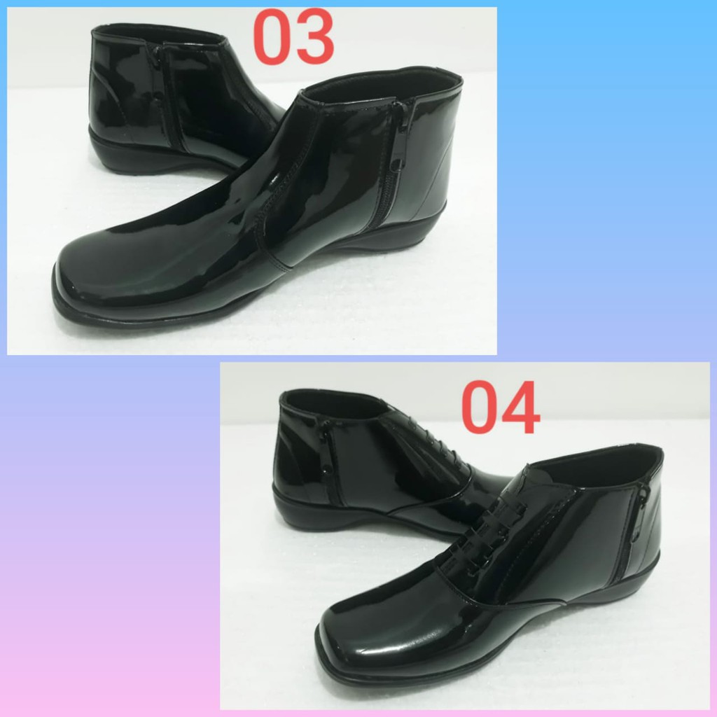 Sepatu Boots PDH Cewek Wanita Security Satpam Polwan Taruna Paskibra Dinas Elegan Mewah Mengkilap