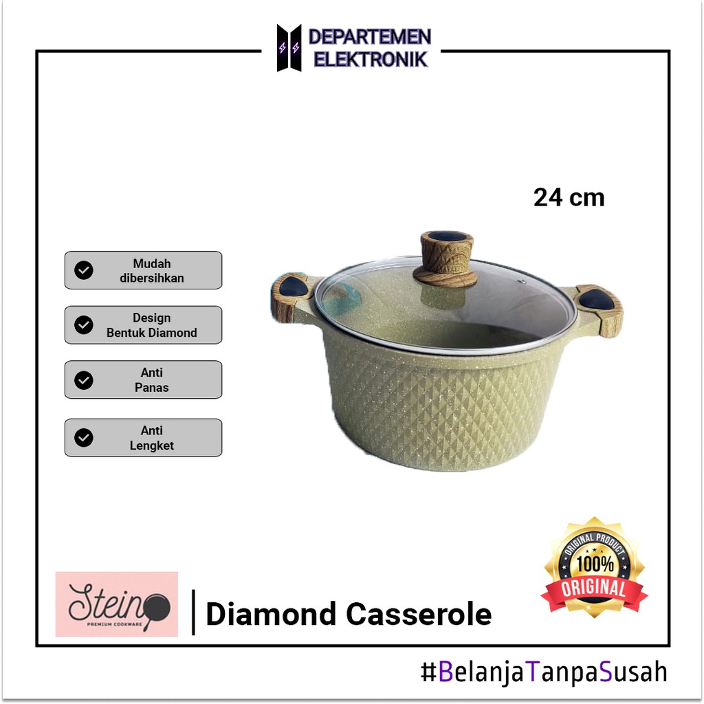 STEIN COOKWARE CASSEROLE 24 CM + LID MURAH BANGET / GARANSI RESMI