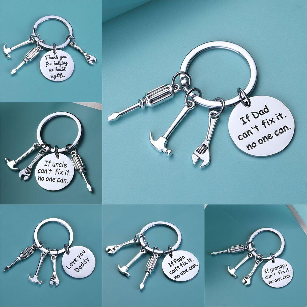 Wonder Dad Keychain Souvenir Tangan Stainless Steel Gantungan Kunci Bapak Hand Tools Keyring