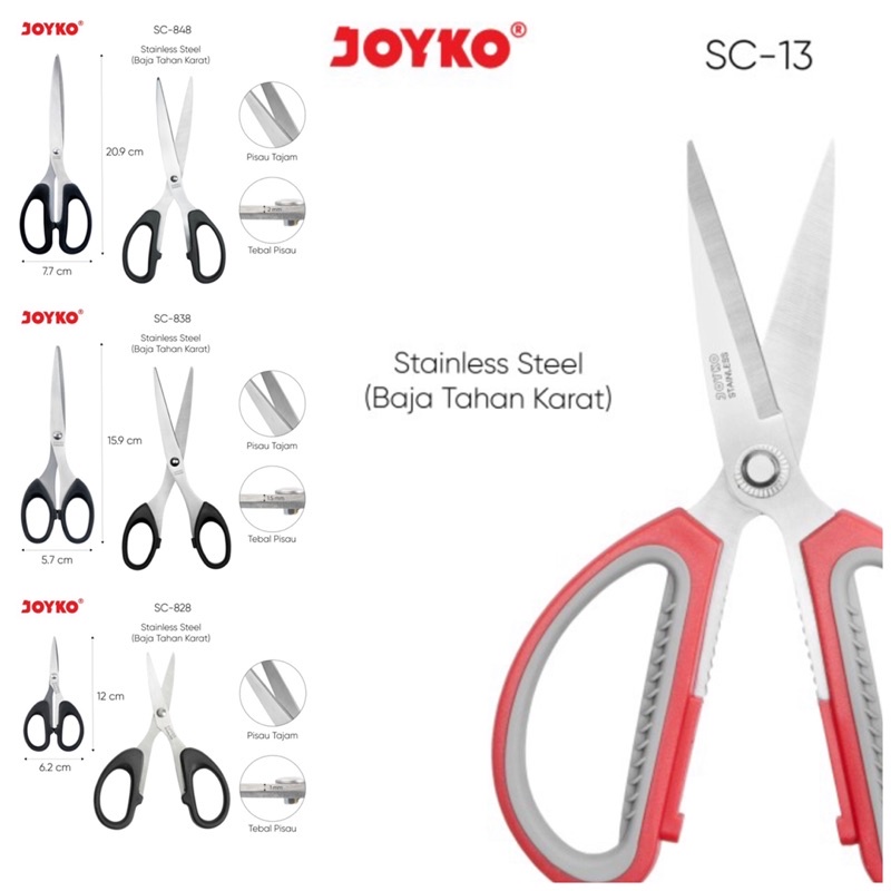 JOYKO - GUNTING BESI / PAPER SCISSORS - SC-13 / SC-848 / SC-838 / SC-828