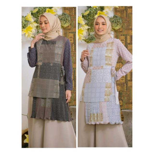 Kenitra pleats tunik Isyana S ; Ashari M