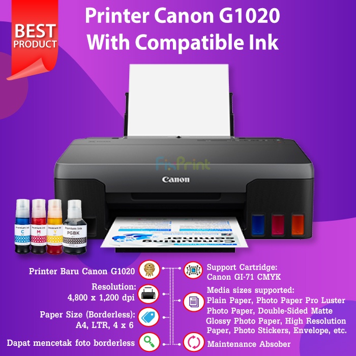 Printer Inkjet CNON PIXMA G1010 InkTank system New Original Resmi Penerus G1000 Ink Tank GI 790