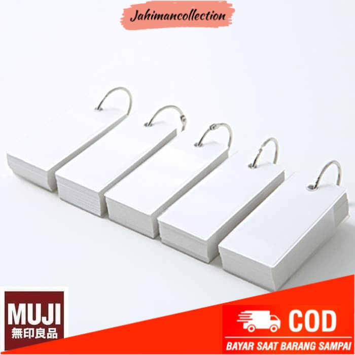 

✨ BISA COD ✨ MUJI - PP Cover Word Cards - Key Ring Memo Block - Flashcard