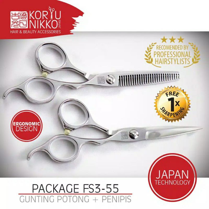 

Koryu Nikko Scissors - Paket Gunting FS 3-55 - Silver