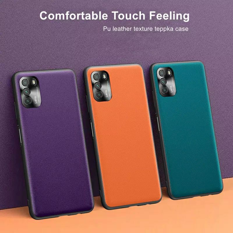 Case Xiaomi Poco M3 Vegan Softcase Leather Texture Camera Protection