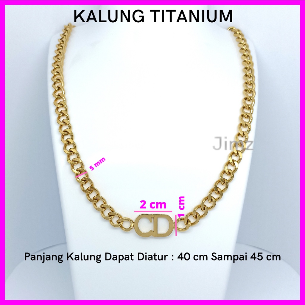 KALUNG RANTAI CD TITANIUM GOLD N ROSEGOLD