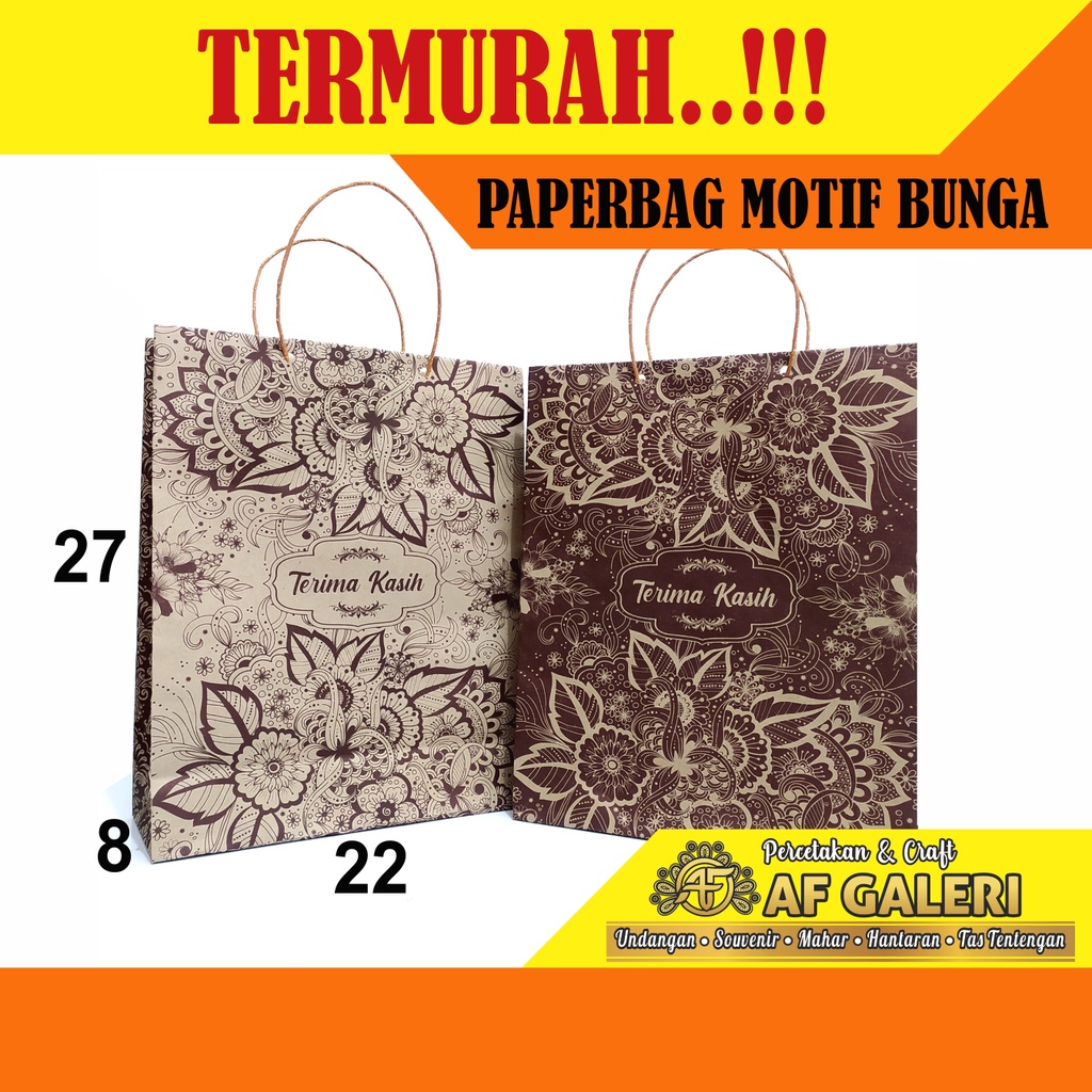 

Paper Bag Motif Bunga / Paperbag batik / Tas Kertas / Tas Pernikahan Kado