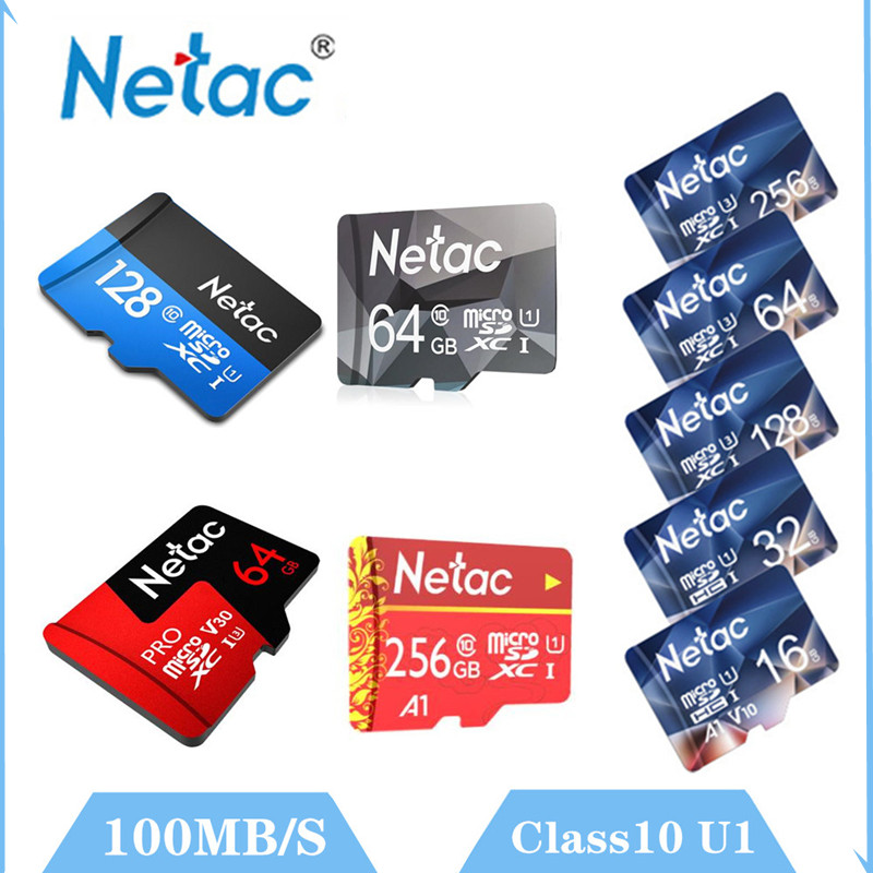 Netac Memory Card Micro SD 128GB 100MB/S 64GB TF Flash Card Class10 U1 Memory Card